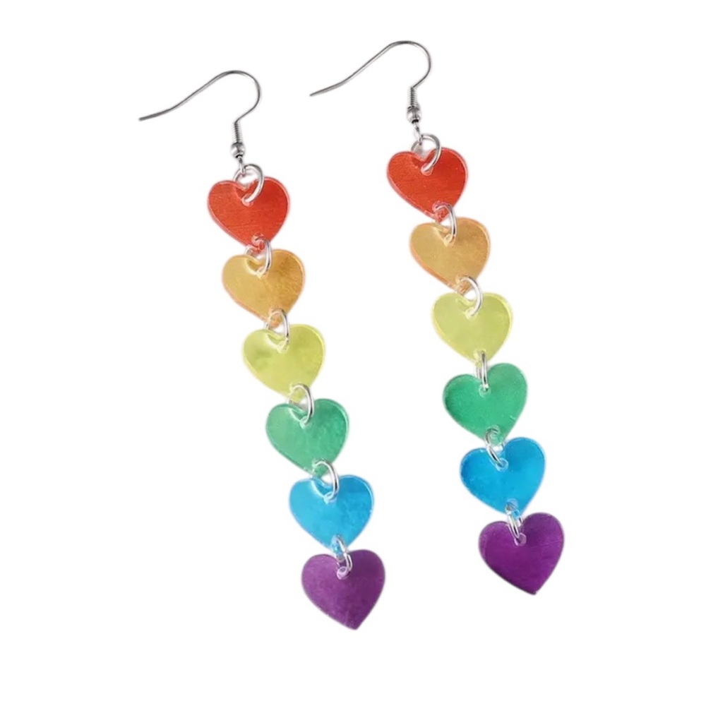 LGBT Heart Tassel Earrings